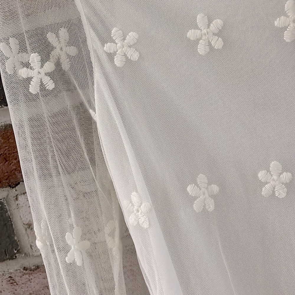 REBORN White Lace Boho Embroidered Bell Sleeve Dress S NWT - Picture 10 of 13